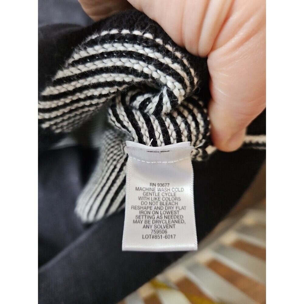Liz Claiborne Lizwear Women's Size XL Black/ White Patchwork Sweater Heavyweight - Picture 6 of 10